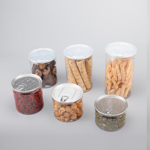 厂家批发 pet透明易拉罐 花茶糖果饼干通用包装 透明食品塑料罐